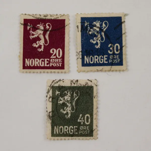 Lot Of 8 Norway Lion Coat Of Arms 10/20/25/30/35/40/60 ore Stamps Used