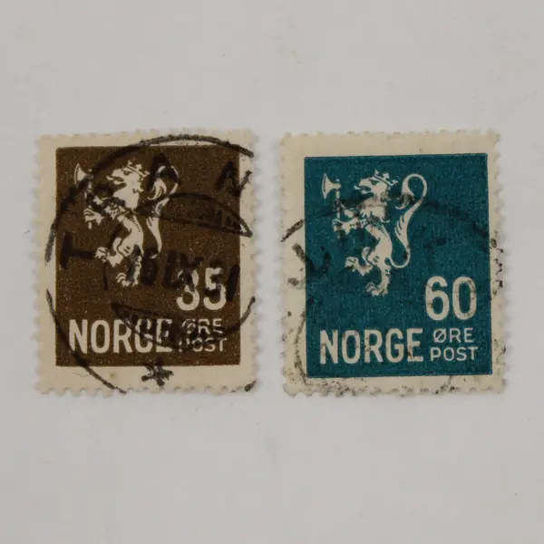 Lot Of 8 Norway Lion Coat Of Arms 10/20/25/30/35/40/60 ore Stamps Used