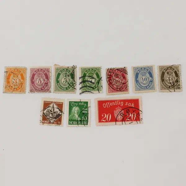 Lot Of 10 Norway Mixed Stamps Used Posthorn