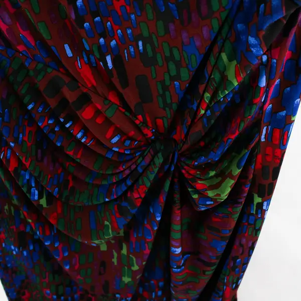 Ellen Tracy Women's 12 Plum & Multicolor Short Sleeve Lined Sheath Dress