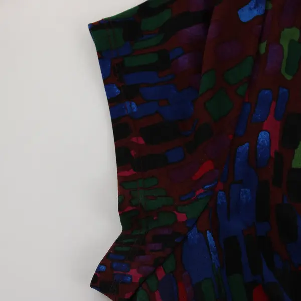 Ellen Tracy Women's 12 Plum & Multicolor Short Sleeve Lined Sheath Dress