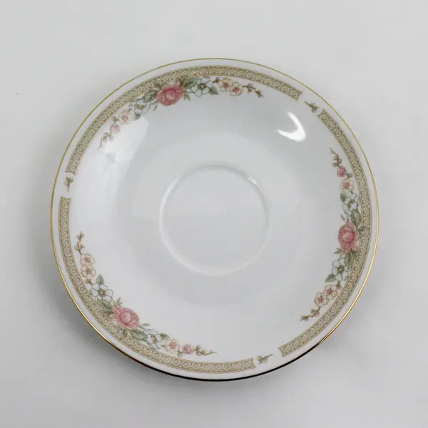 Set of 4 Fairfield Symphony Fine China Teacups White Pink Floral Gold Trim