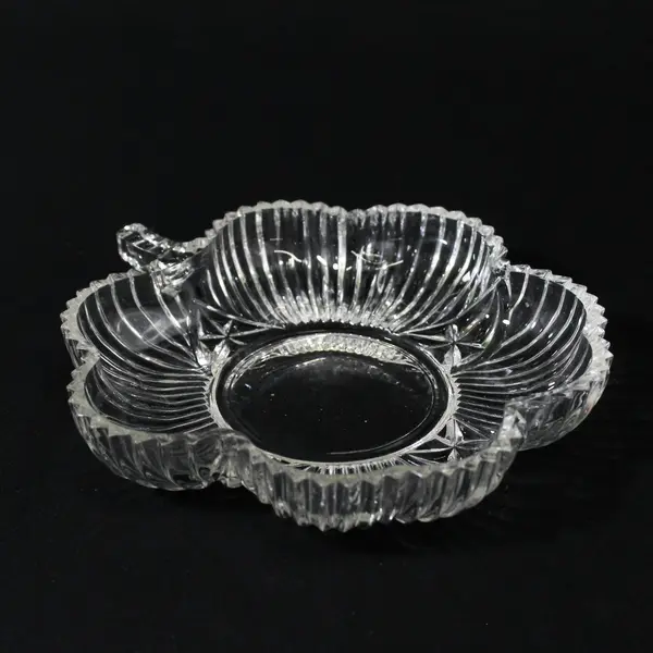 Vintage Federal Clear Clover Shaped Candy/Nut Dish