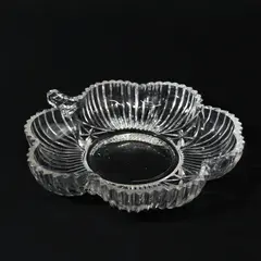 Vintage Federal Clear Clover Shaped Candy/Nut Dish
