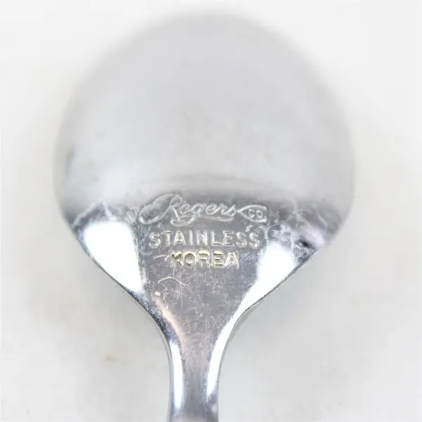 Mixed Lot of 10 Rogers Stainless Steel Soup Spoons and Teaspoons
