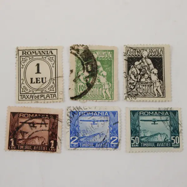 Lot Of 6 Romania Tax Stamps Air Mail Stamps 1920s 1930s