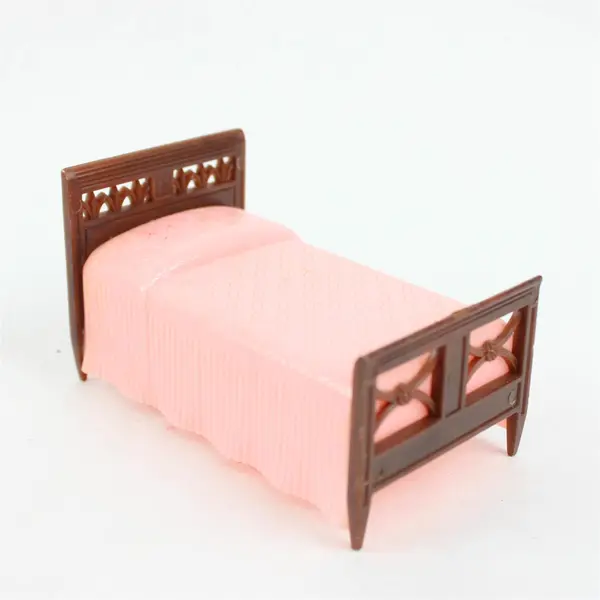 Lot of 3 Vintage Dollhouse Furniture Bed China Hutch Chair Miniatures Used