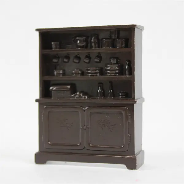 Lot of 3 Vintage Dollhouse Furniture Bed China Hutch Chair Miniatures Used