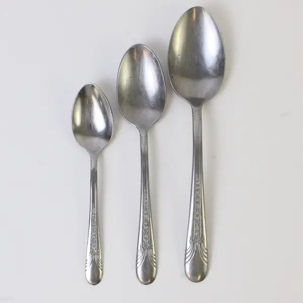 Lot of 3 Vintage Silco Stainless Steel Floral Pattern Spoons