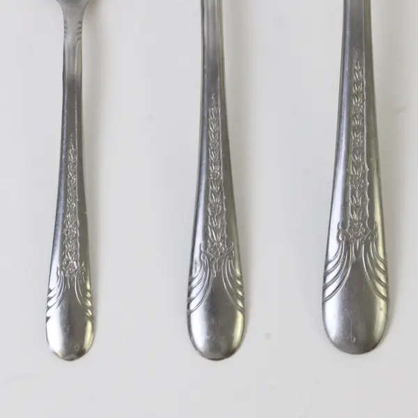 Lot of 3 Vintage Silco Stainless Steel Floral Pattern Spoons
