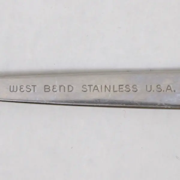 Mixed Lot of 5 Vintage West Bend Stainless Steel Spoons Floral Pattern