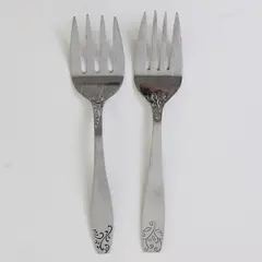 Set of 2 Oneida Florence Stainless Steel Cold Meat Serving Forks