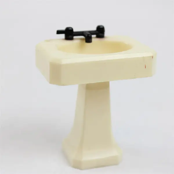 Lot of 5 Vintage Dollhouse Furniture Miniatures - Table, Sink, Hamper, 2 Chairs