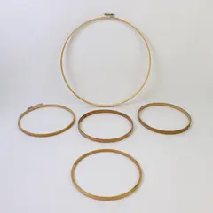 Lot of 5 Wooden Hoops for Needlepoint/Embroidery: 1 is 12"; 4 are 7.8".  