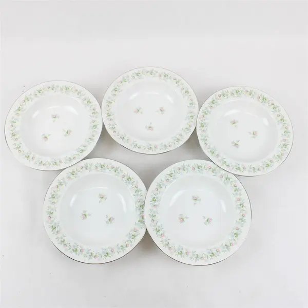 Lot Of 5 Johann Haviland Forever Spring Pattern Rim Soup Bowls 8.5" Diameter