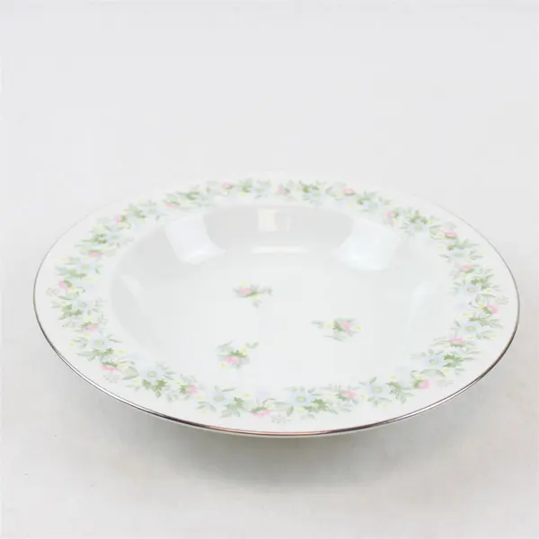 Lot Of 5 Johann Haviland Forever Spring Pattern Rim Soup Bowls 8.5" Diameter