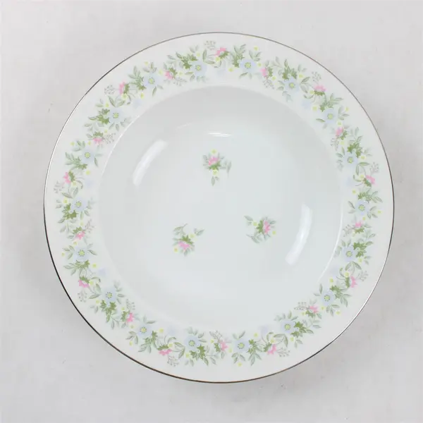 Lot Of 5 Johann Haviland Forever Spring Pattern Rim Soup Bowls 8.5" Diameter