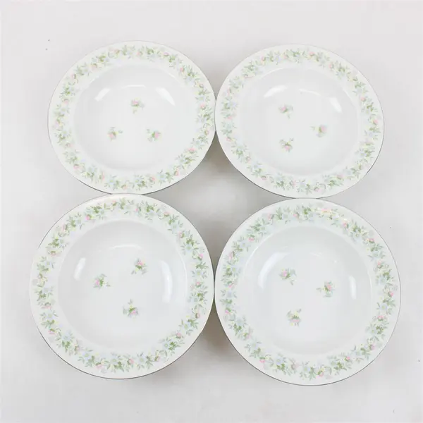 Lot Of 4 Johann Haviland Forever Spring Pattern Rim Soup Bowls 8.5" Diameter