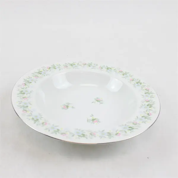 Lot Of 4 Johann Haviland Forever Spring Pattern Rim Soup Bowls 8.5" Diameter