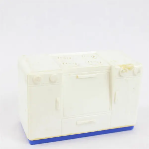 Lot of 6 Vintage Dollhouse Furniture Kitchen Sink Stove Refrigerator Cabinets