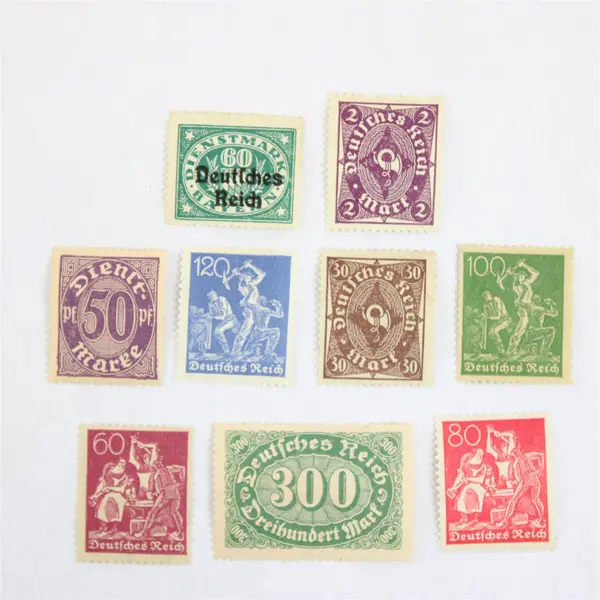 Lot Of 9 Germany Deutsches Reich Mixed Stamps Mint Hinged 1920s