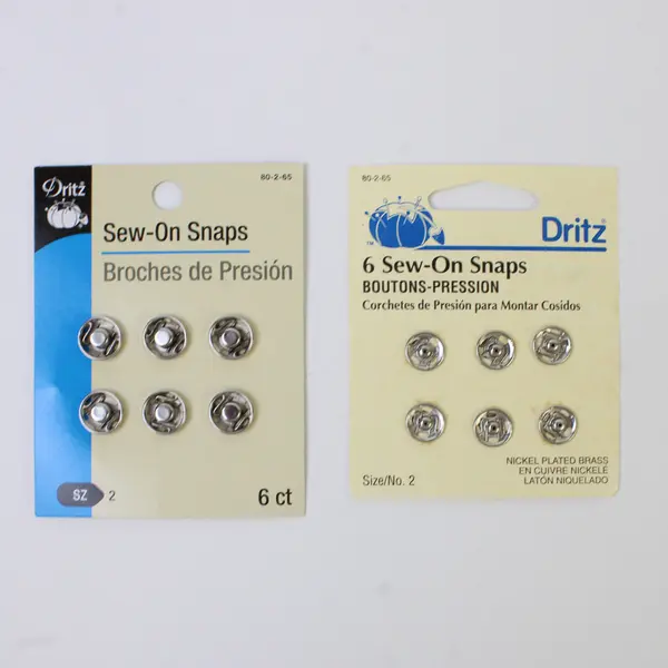 Lot of 4 Pks. of Sew-on Clothing Snaps, Dritz and Prym Brands , 1 Used