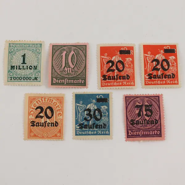 Lot Of 7 Germany Deutsches Reich Mixed Hyperinflation Stamps Mint Hinged 1920s