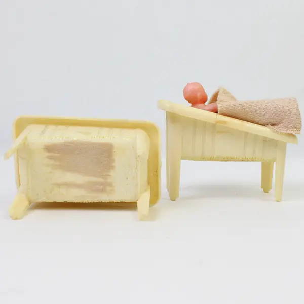 Lot of 11 Vintage Dollhouse Furniture Miniatures Playpen Bassinet Scale