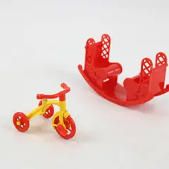 Lot of 2 Vintage Dollhouse Furniture Trike & Rocking Teeter-Totter