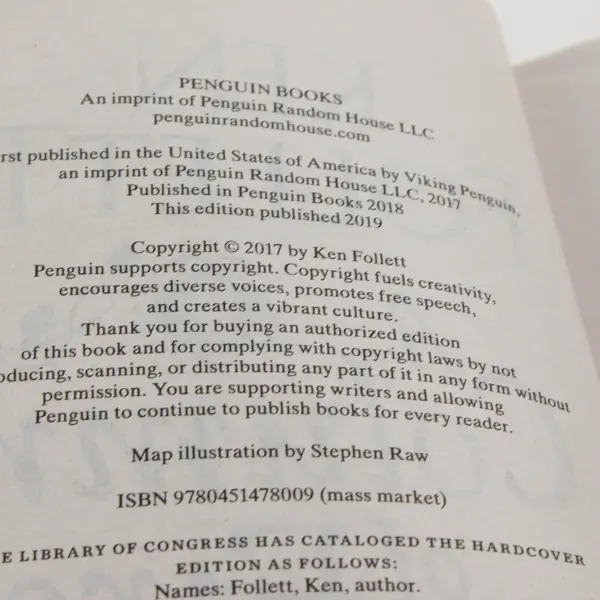 A Column of Fire by Ken Follett 2019 Paperback Good 