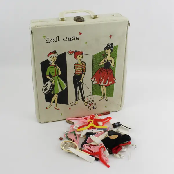 Atco 1960's Barbie Doll Carrying/Storage Case w/Clothes/Shoes Included