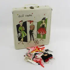 Atco 1960's Barbie Doll Carrying/Storage Case w/Clothes/Shoes Included