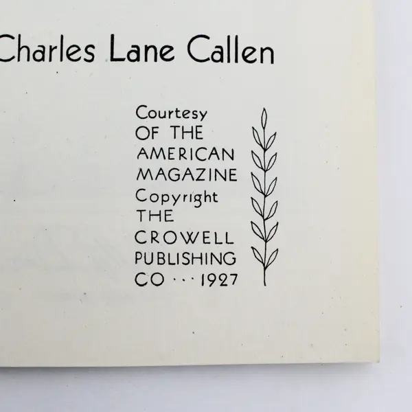 1927 It's Alright to Be A Wife Charles Lane Callen Booklet Crowell Publishing