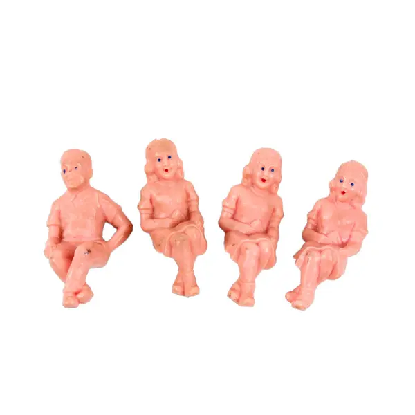 Lot of 4 Vintage Plastic Vinyl Dollhouse Figures 3 Women 1 Man