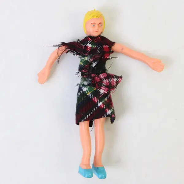 Vintage Rubber Dollhouse Family Figures Mom Dad Baby 3in Miniature