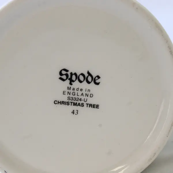Lot Of 2 Spode Christmas Tree Pattern Matching Green/White Ceramic Mug 3.5" Tall