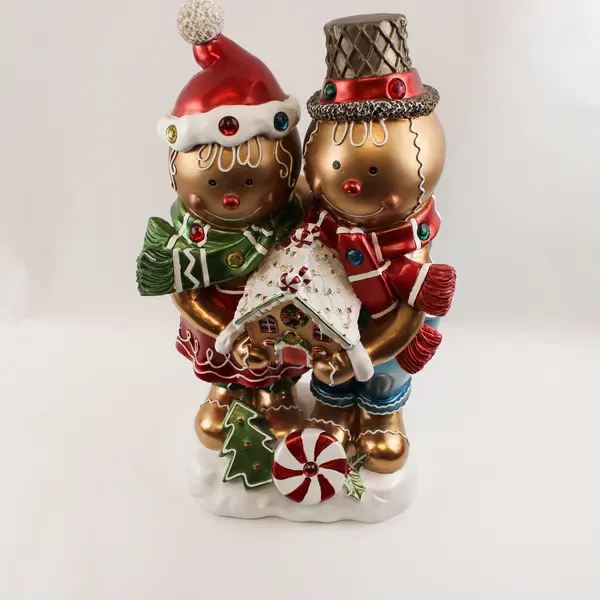 Kringle Express 22" Resin Indoor/Outdoor Gingerbread Duo Battery Operated