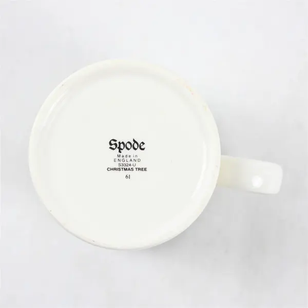 Lot Of 4 Spode Christmas Tree Pattern Matching Green/White Ceramic Mug 3.5" Tall