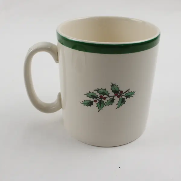 Lot Of 2 Spode Christmas Tree Pattern Ceramic Mug W/ Matching Coaster 3.5" Tall