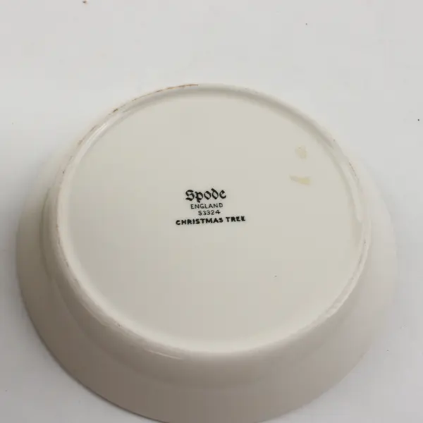 Lot Of 2 Spode Christmas Tree Pattern Ceramic Mug W/ Matching Coaster 3.5" Tall