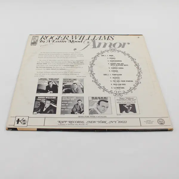 Roger Williams In a Latin Mood Amor 12" Vinyl Record