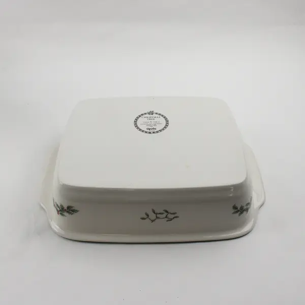 Spode Christmas Tree Pattern Ceramic Green/White Rectangle Casserole Dish