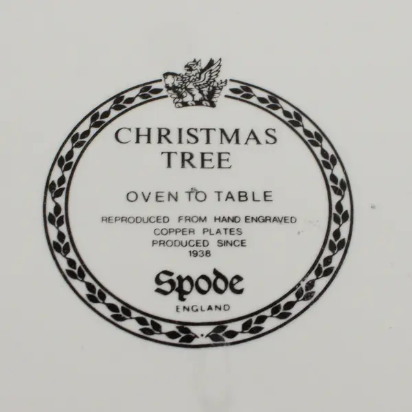 Spode Christmas Tree Pattern Ceramic Green/White Rectangle Casserole Dish