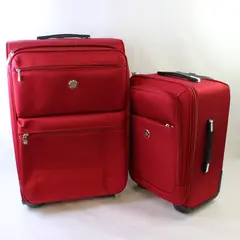 Set of 2 Joy Mangano Red Suitcases Travel Luggage