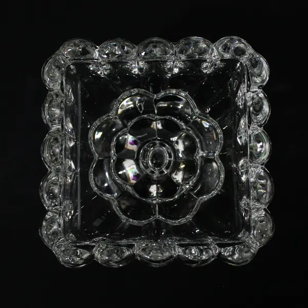  Heisey Glass Crystolite Hurricane Block Candle Holder