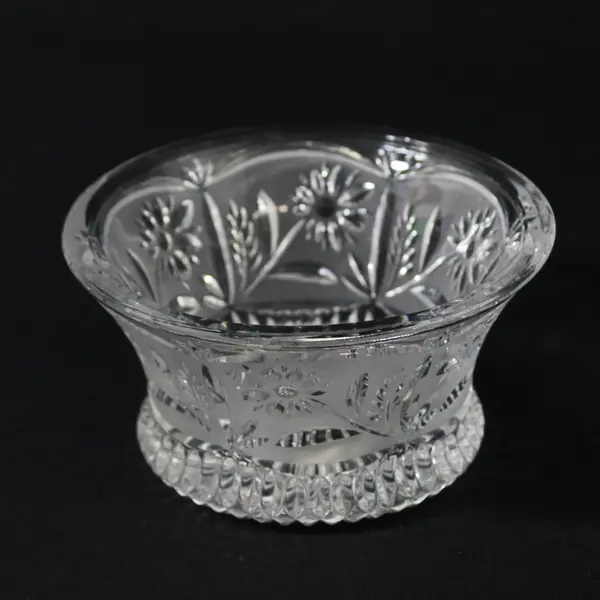 Lausitzer Lead Crystal Frosted Glass Bowl Margret Pattern 5 in.