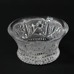 Lausitzer Lead Crystal Frosted Glass Bowl Margret Pattern 5 in.