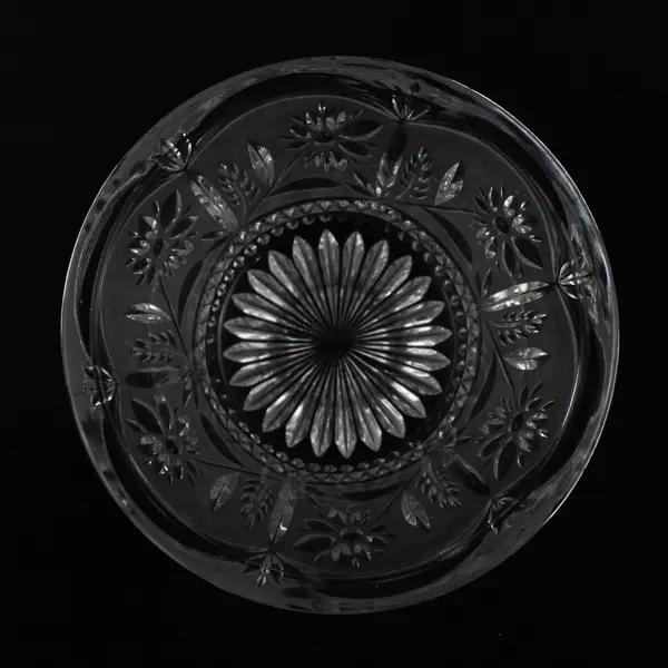 Lausitzer Lead Crystal Frosted Glass Bowl Margret Pattern 5 in.