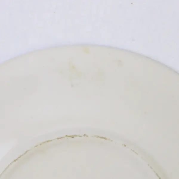 Set of 8 Gibson Everyday Saucers White Cobalt Blue Band