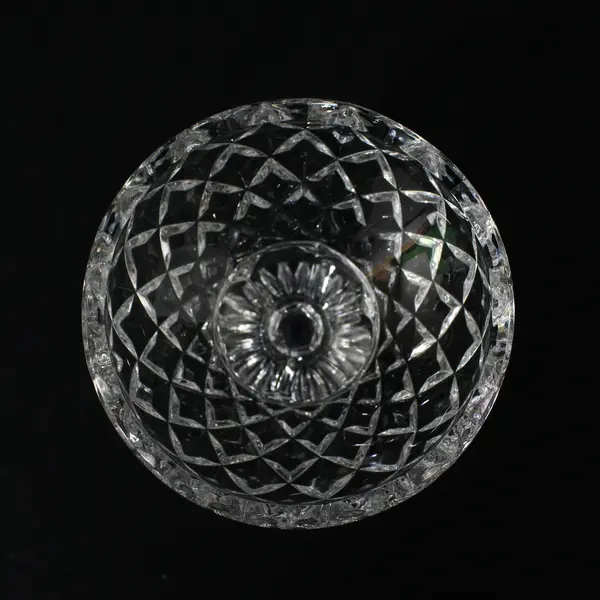 Small 4" Footed Crystal Bowl Diamond Cut Pattern